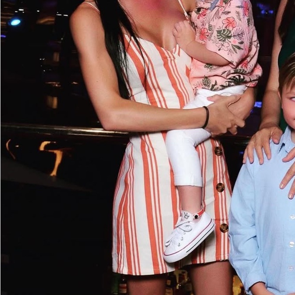 Striped Orange and White Dress